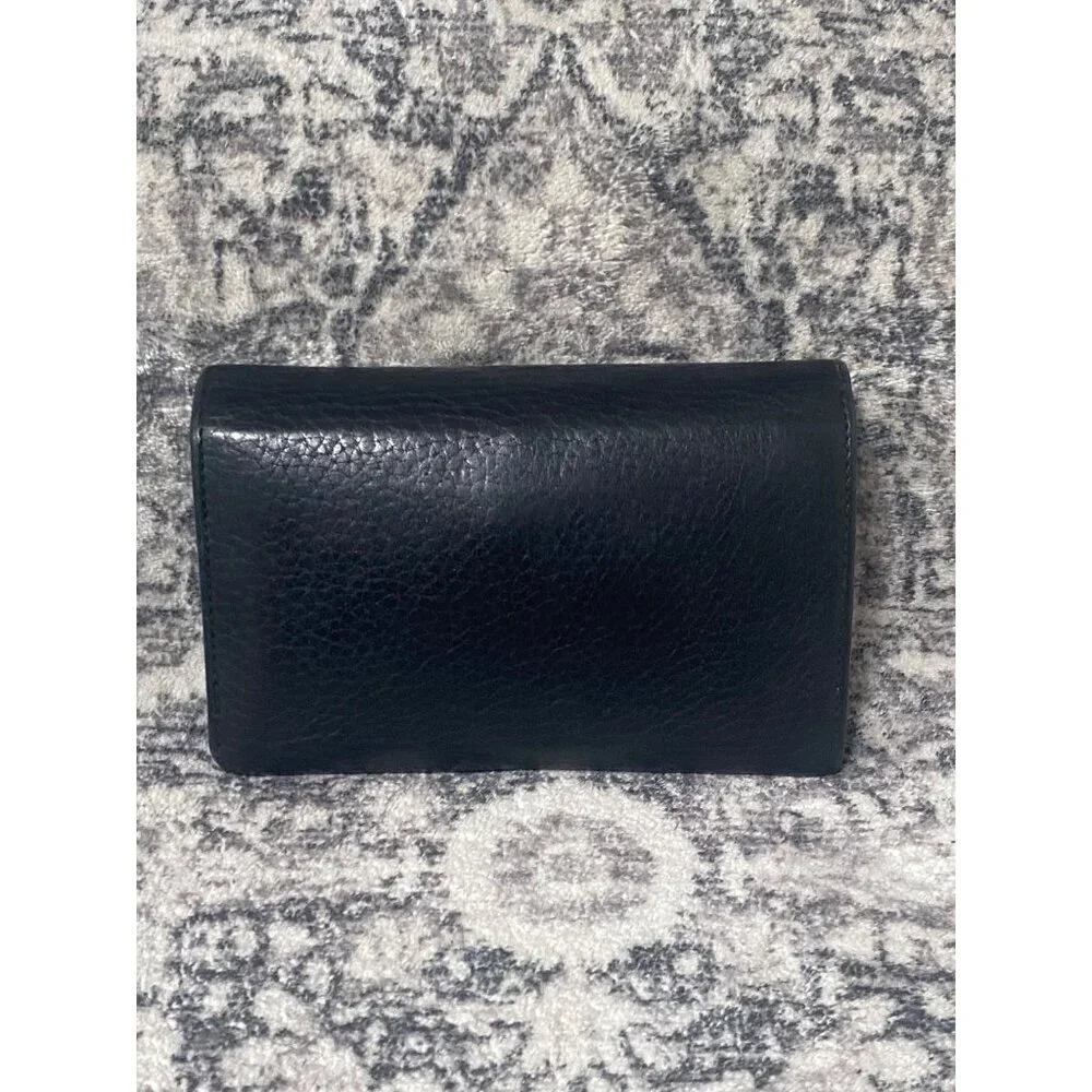 Gucci Black Leather French Trifold Wallet